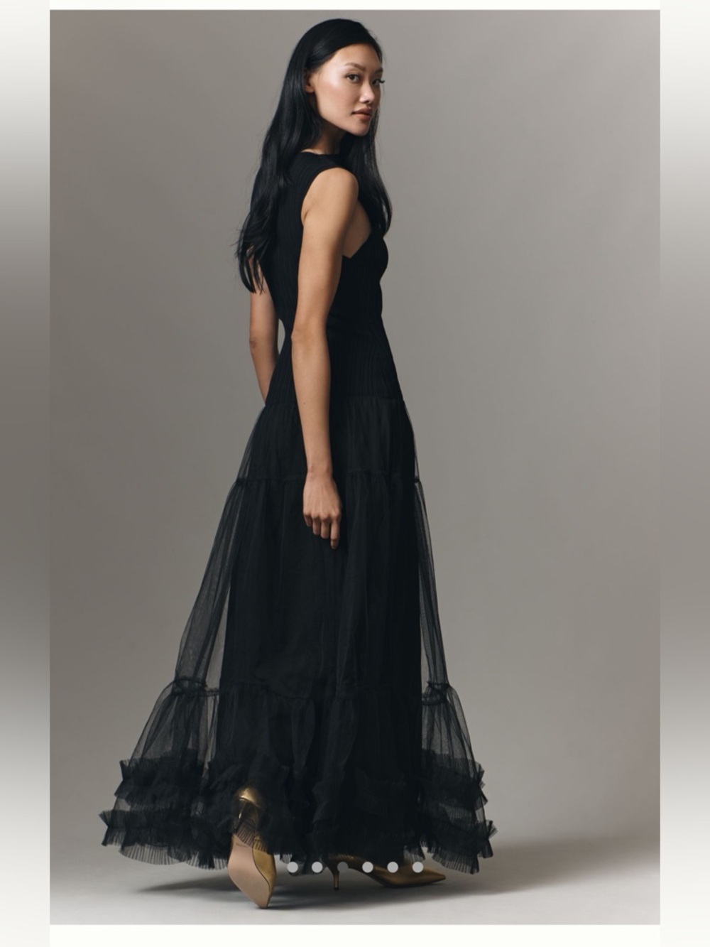 🆕 En Saison Darcy Sleeveless Tulle Midi Dress - Picture 3 of 3